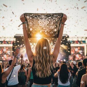 🎶 Lollapalooza 25th Anniversary Souvenir Bandana 2016 Festival 🎸